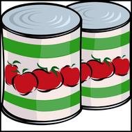 tin can with tomatoes