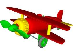 colorful plastic Toy Airplane, render