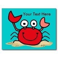 Cartoon Baby Crab Too Cute Custom Postcard
