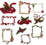 Christmas decorations as graphic elements for clipart