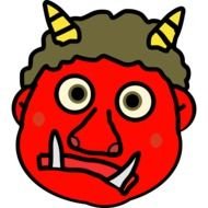 isolated red cartoon devil