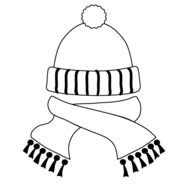 Winter Scarf And Hat Coloring Page