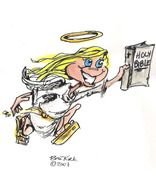 cartoon angel with Holy Bible