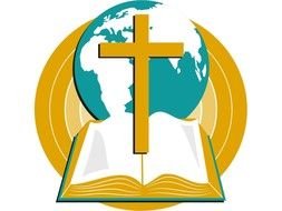 open Bible with cross