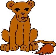 Cartoon lion cub clipart