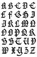 Gothic Alphabet as a graphic illustration