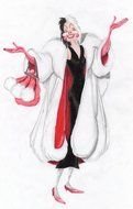 Cruella De Vil drawing