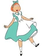 cartoon Lois Griffin in a blue dress