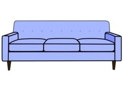 Cartoon Blue Couch