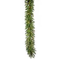 fir tree garland with lights and cones