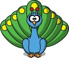 Clip art of Cartoon Peacock
