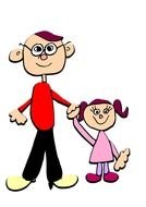 Dad And Daughter as a graphic illustration