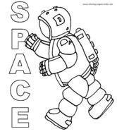Space Astronauts Coloring Page