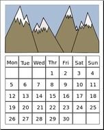 Calendar By Aqeeliz A Simple With Mountains