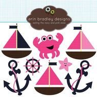Pink Nautical Clip Art N3