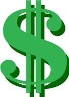 Dollar Sign green Clip Art drawing