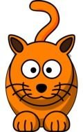 Cartoon orange Cat with tail up
