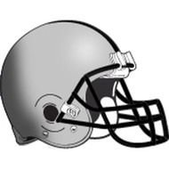 gray football helmet on a white background