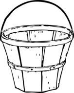 painted white wooden bucket