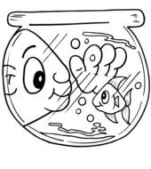 Coloring Goldfish Page Fish Bowl