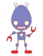 small Robot Clip Art drawing