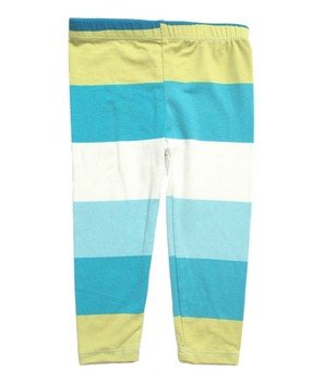 Girl Legging Green Blue Big Stripe 1