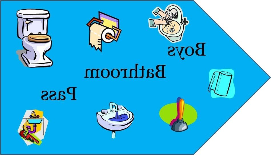bathroom in colorful pictures