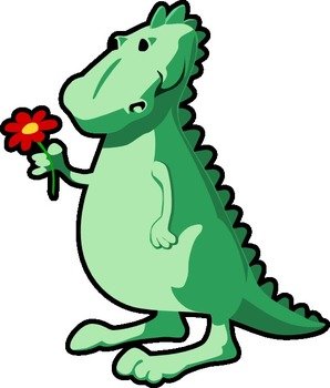 Dragon With Flowers Clip Art N2