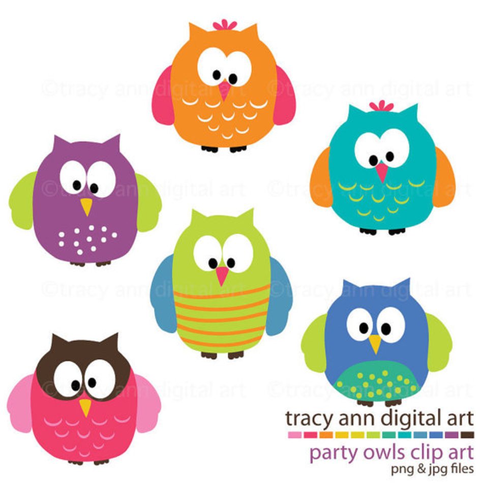 Party Owl Clip Art Fun Images For Birthday Invites Digital