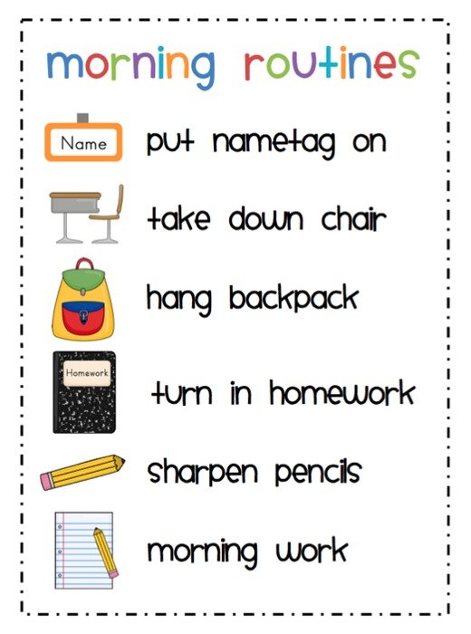 School morning routine clip art free image download