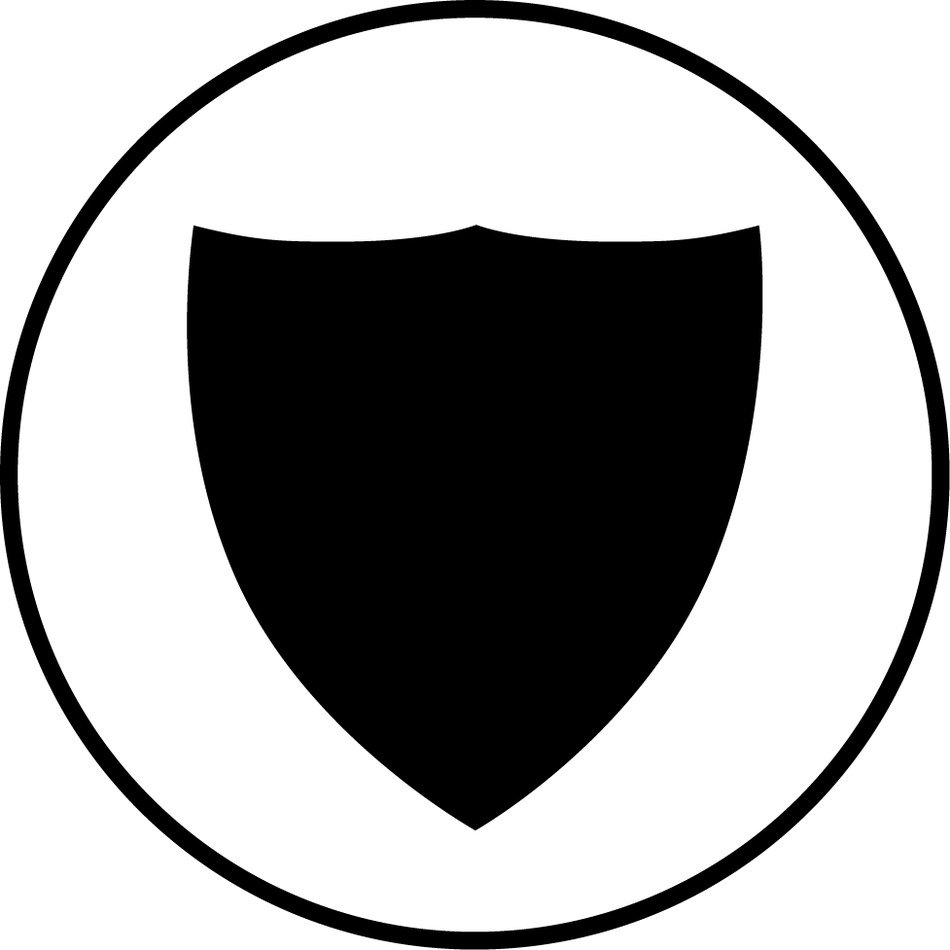 painted black shield in the circle