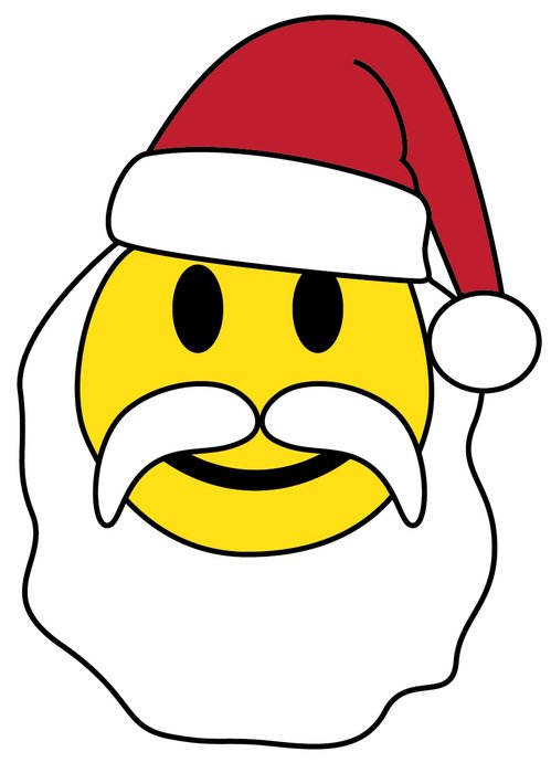 smiley in the image of Santa Claus