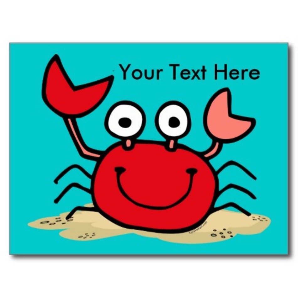 Cartoon Baby Crab Too Cute Custom Postcard