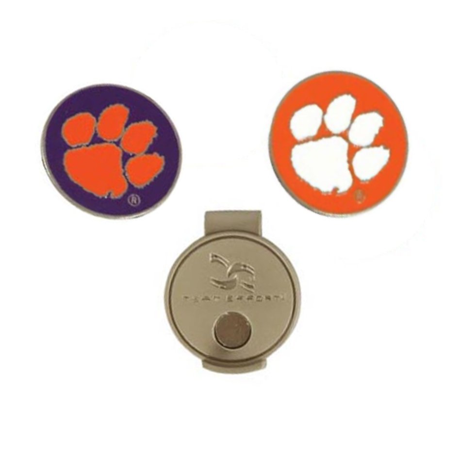 Includes Two Interchangeable Ball Markers With Clemson Tiger Paw