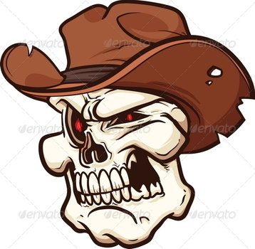 Cowboy Skull Clip Art N2