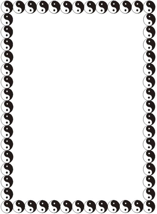 border with yin and yang signs