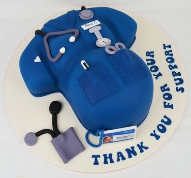 Nurse Pregnant Belly Cake