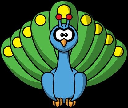 Clip art of Cartoon Peacock