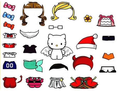 Hello Kitty Paper Doll Template