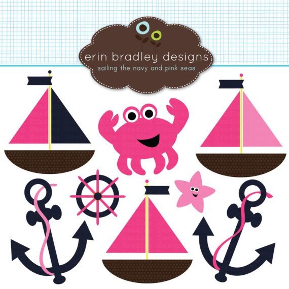 Pink Nautical Clip Art N3