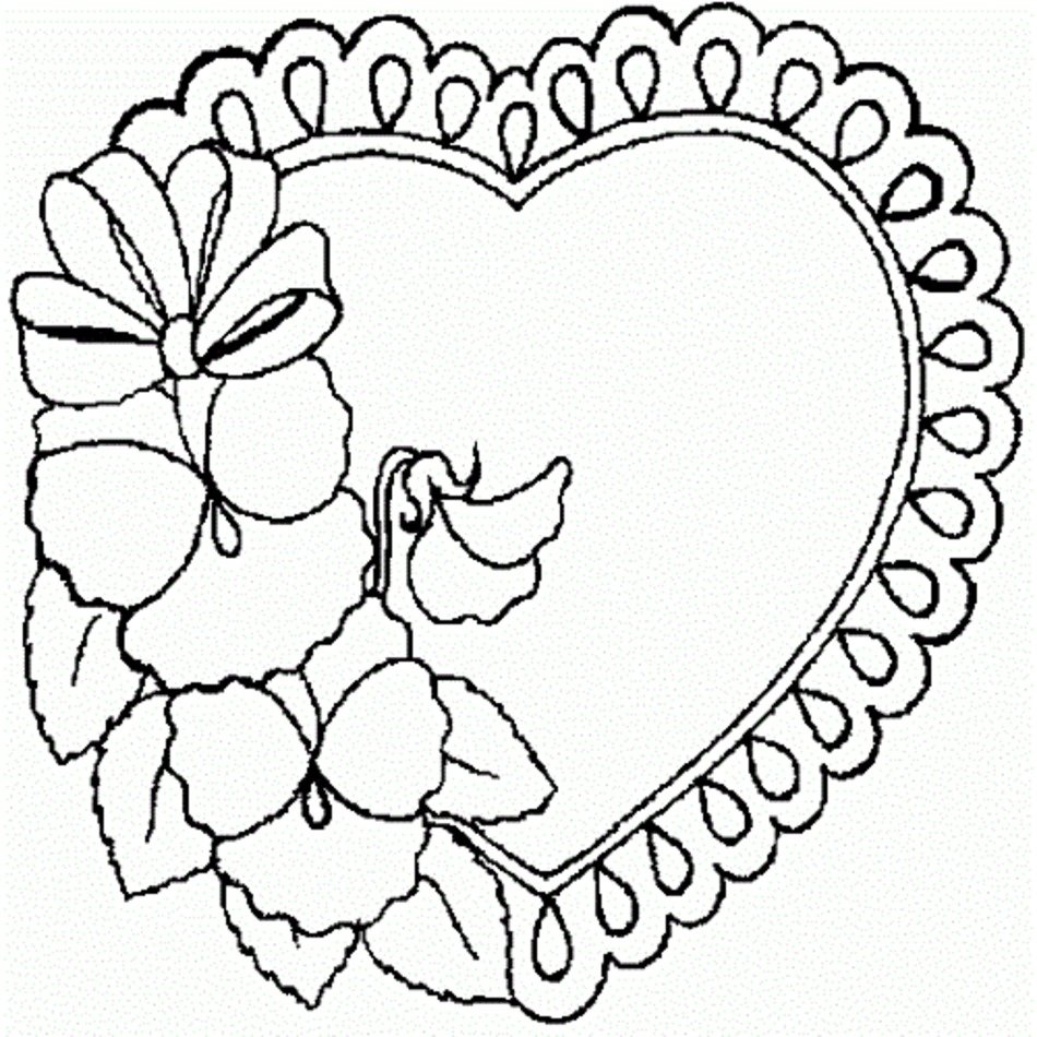 Hearts And Flowers Coloring Pages For Kids N2