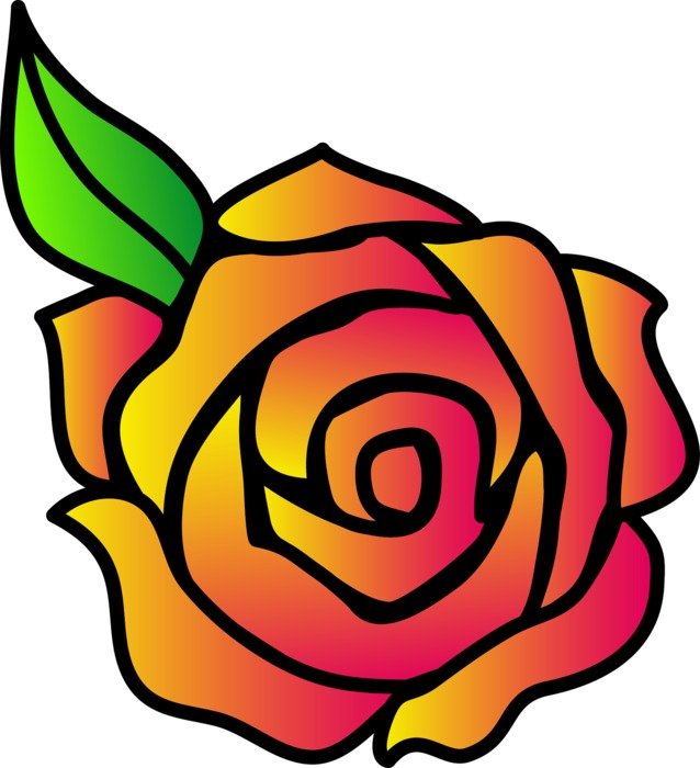 Cartoon Rose Flower Clip Art N4