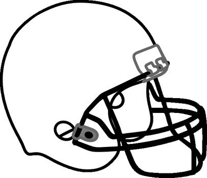 Black And White Football Helmet Clip Art N6
