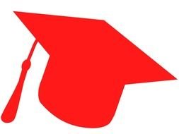 Red Graduation Cap Clip Art drawing