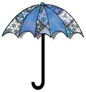 Blue cute Umbrella drawing