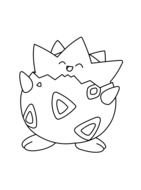 Black and white drawing of Togepi clipart