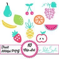 Fruit Clipart Digital Mixed Clip Art Pineapple Strawberry