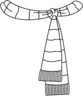 Clip Art of Black And White Scarf