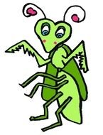 funny cartoon Praying Mantis