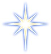 painted polar star on a white background